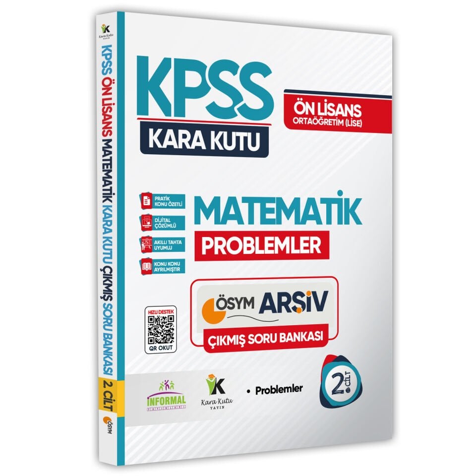 KPSS Önlisans-Ortaöğretim Matematik Kara Kutu 2.Cilt ÖSYM Çıkmış Soru Bankası Dijital Çözümlü