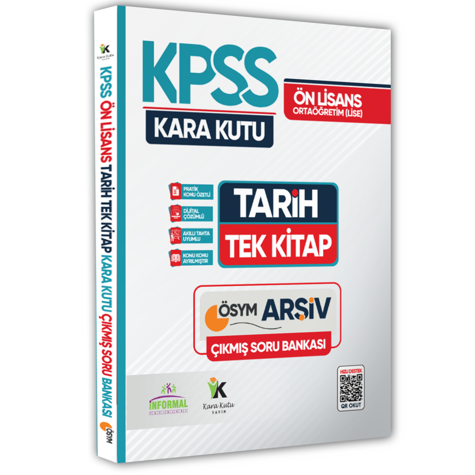 KPSS Önlisans-Ortaöğretim Tarihin Kara Kutusu TEK KİTAP ÖSYM Çıkmış Soru Bankası Dijital Çözümlü