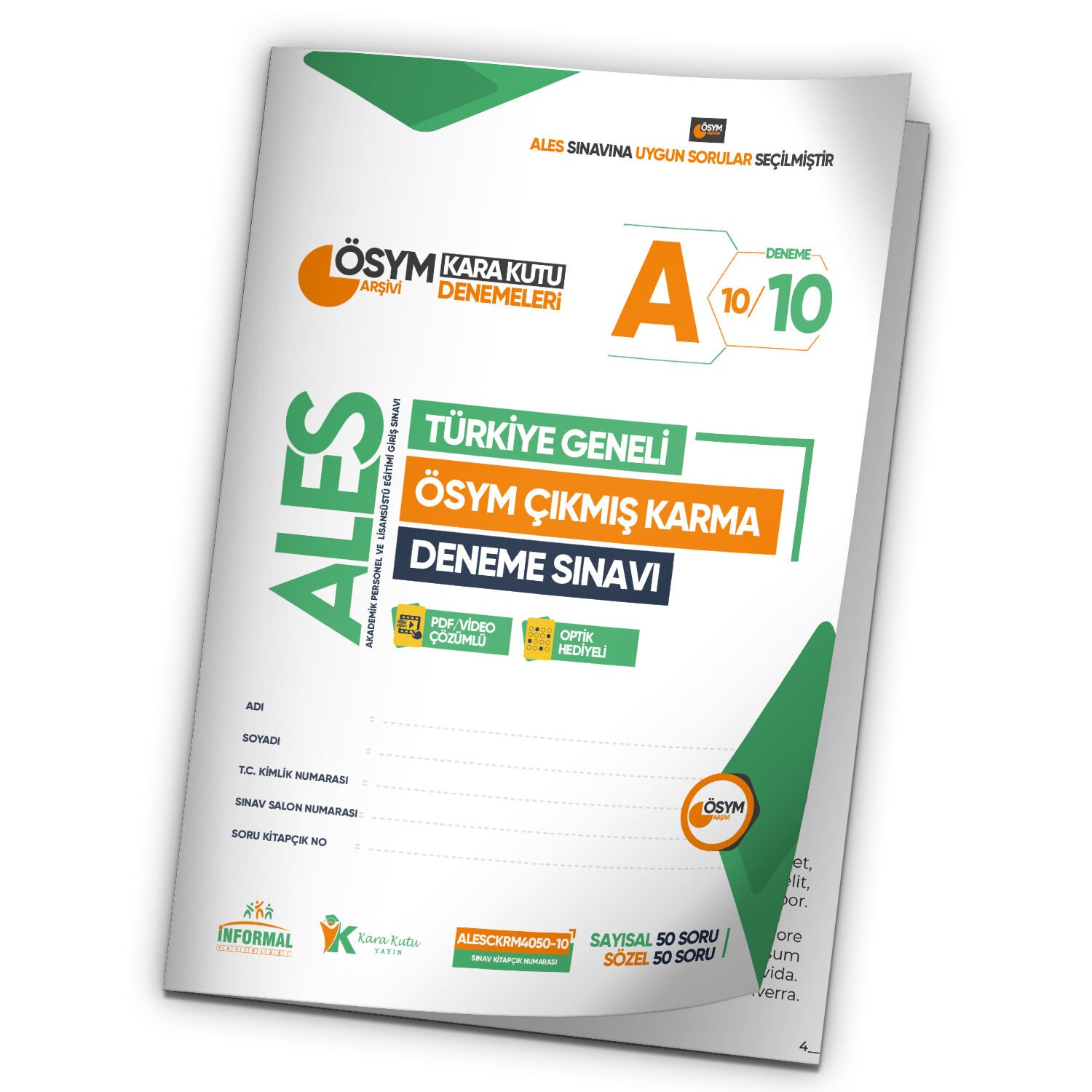 2026 ALES ÖSYM Arşivi Karma Kara Kutu Çıkmış Soru Türkiye Geneli D. Çözümlü Deneme 10/10.Kitapçık