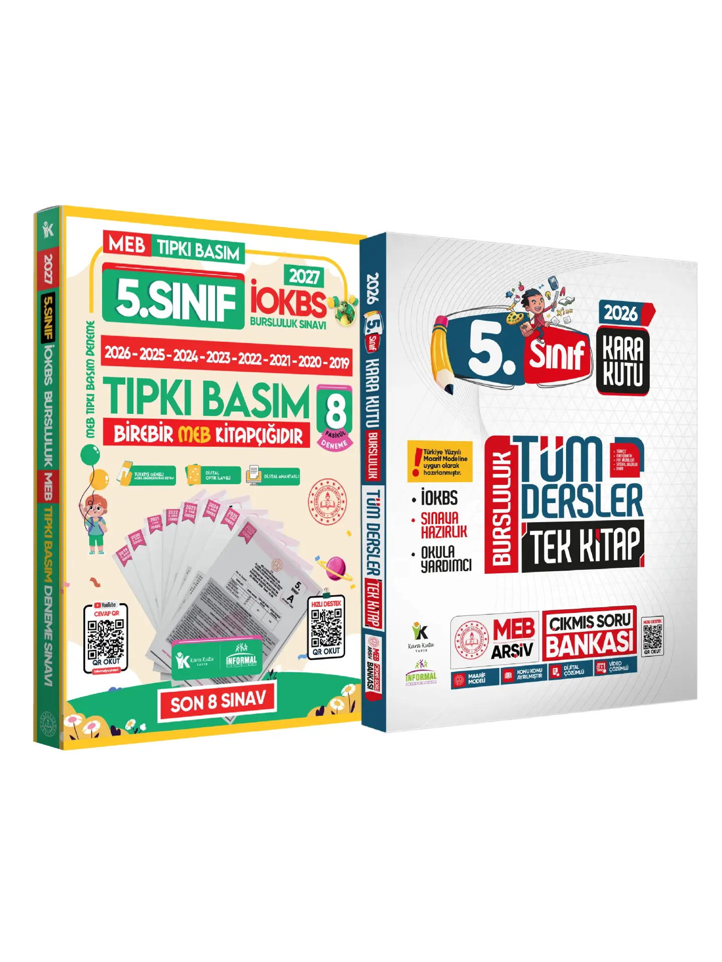 2027 5.Sınıf İOKBS PAKET 8li Tıpkı Basım/Tüm Dersler Tek Kitap Çözümlü Çıkmış Soru Bankası 2li Set