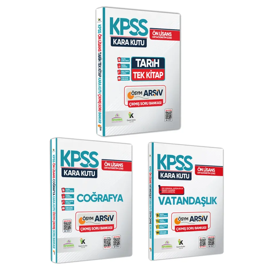 KPSS Önlisans/Ortaöğretim Kara Kutu Genel Kültür TEKLİ KİTAP SET Çıkmış Soru Bankası Dijital Çözümlü