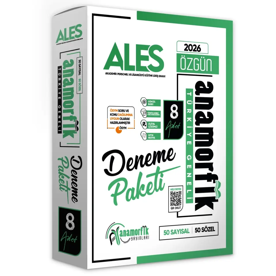 2026 ALES ÖSYM Çıkmış Soru 12li Tıpkı Basım ve 18li (10+8) Anamorfik Özgün Deneme Paketi TG Çözümlü