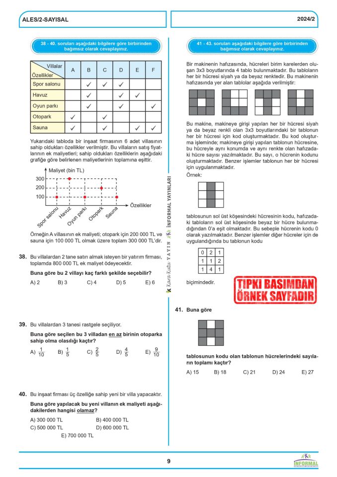 2026 ALES ÖSYM Tıpkı Basım Çıkmış Soru 12li Deneme Paketi Video/PDF Çözüm Türkiye Geneli