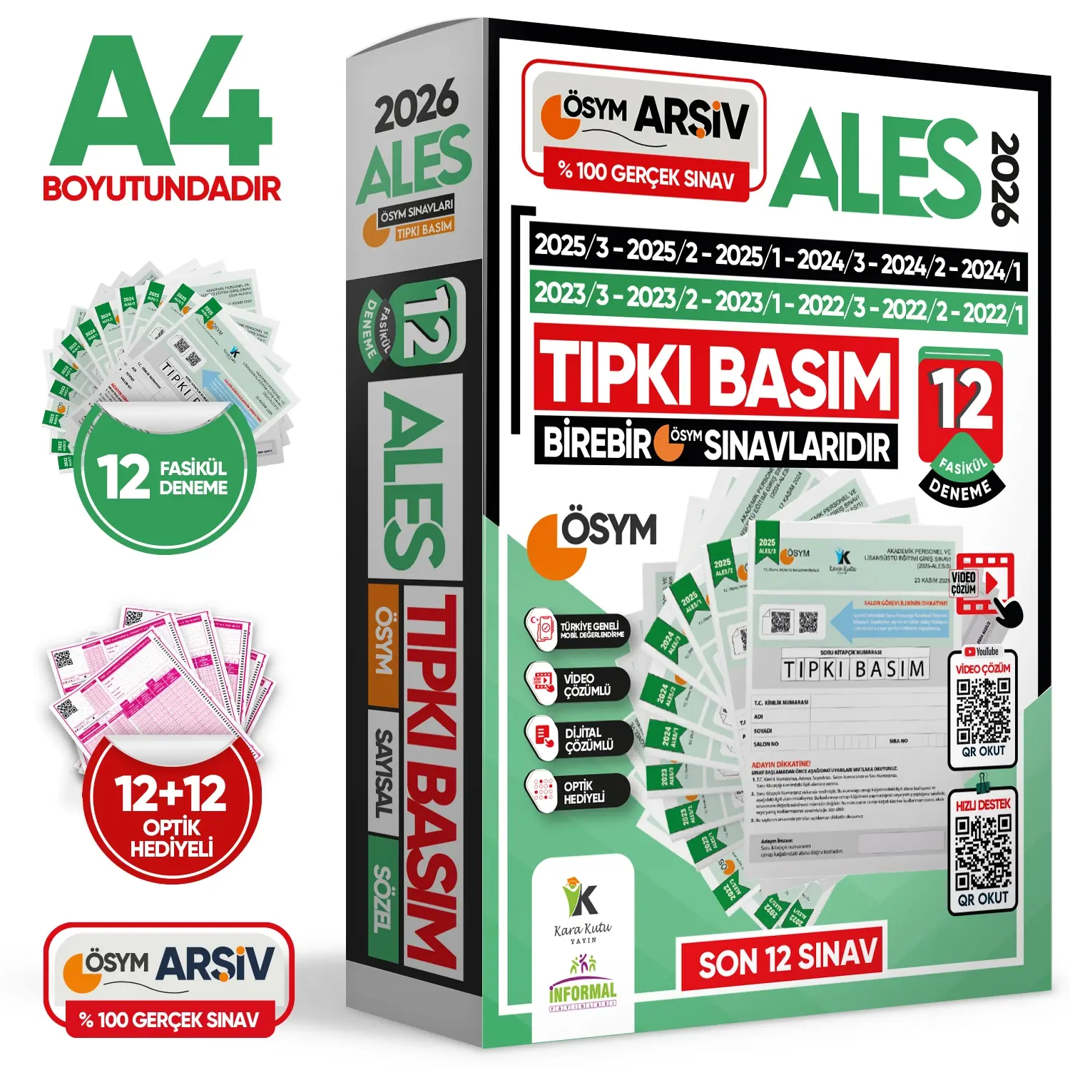 2026 ALES ÖSYM Tıpkı Basım Çıkmış Soru 12li Deneme Paketi Video ve Dijital Çözümlü Türkiye Geneli