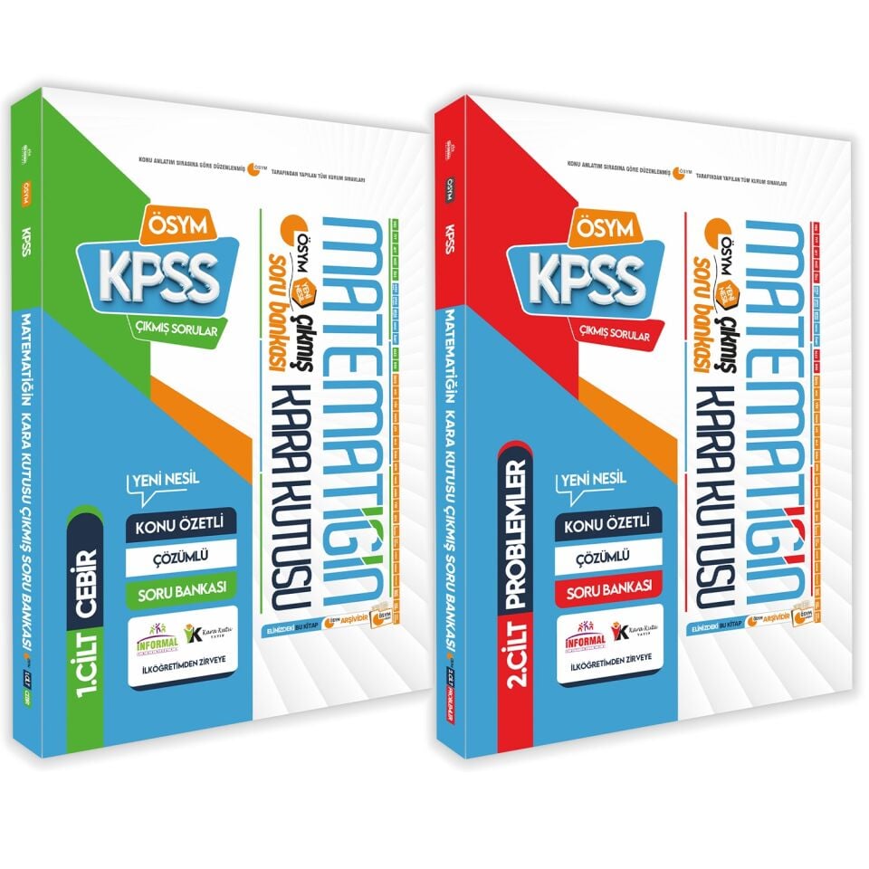 KPSS Önlisans/Ortaöğretim Matematik Kara Kutu Çıkmış Soru Bankası 2li Set Konu Özetli Dijital Çözümlü