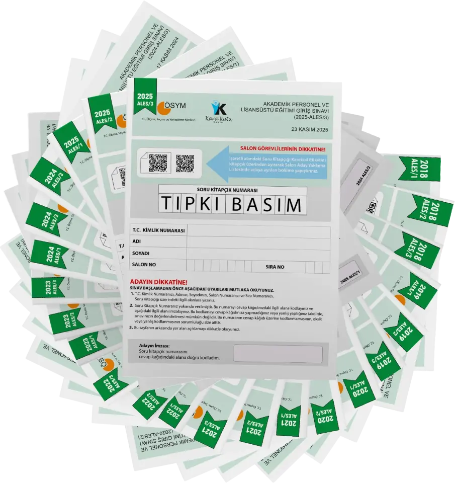 2026 ALES ÖSYM Tıpkı Basım EN EKONOMİK Çıkmış Soru 23lü Deneme Paketi Video/PDF Çözüm Türkiye Geneli