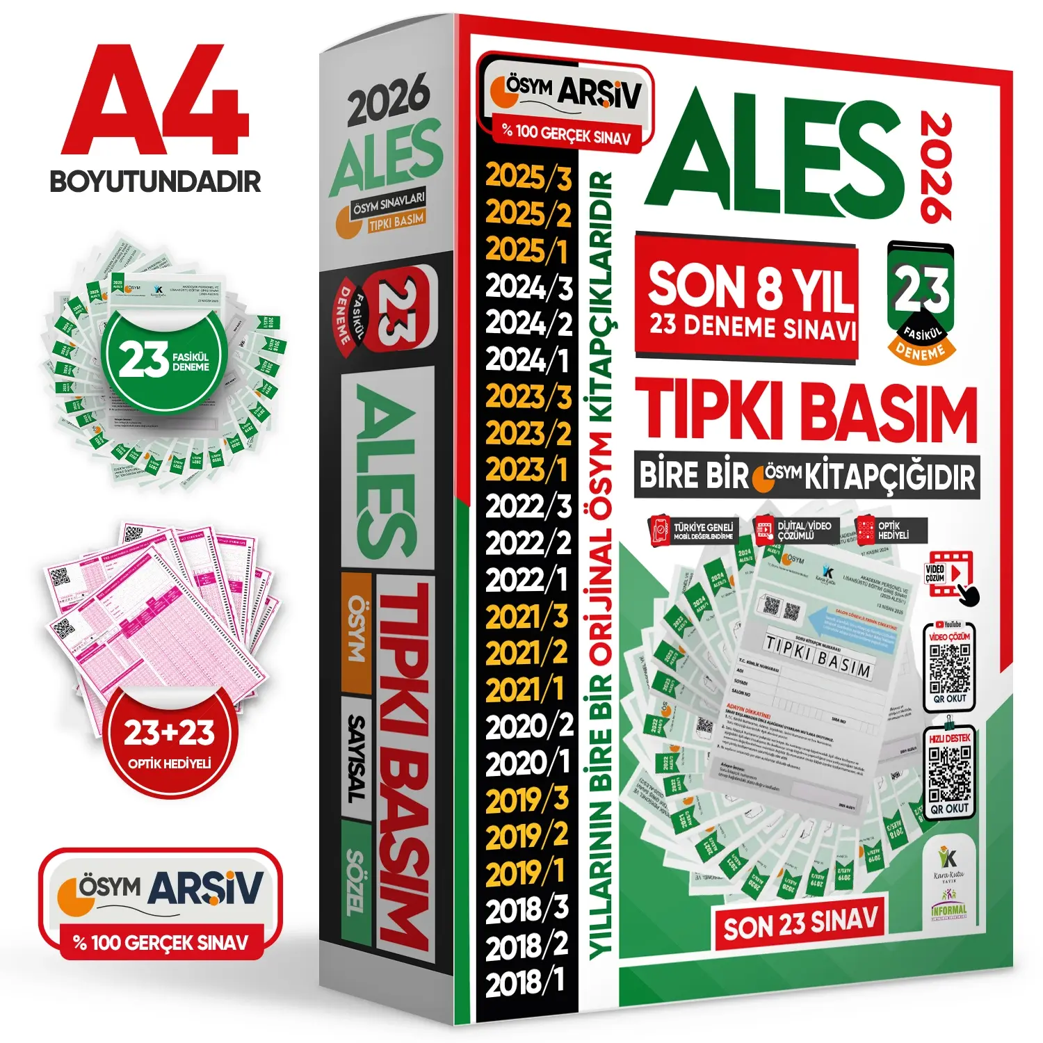 2026 ALES ÖSYM Tıpkı Basım EN EKONOMİK Çıkmış Soru 23lü Deneme Paketi Video/PDF Çözüm Türkiye Geneli