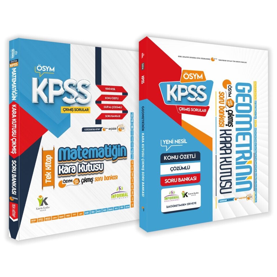 KPSS Önlisans/Ortaöğretim Matematik Tek Kitap ve Geometrinin Kara Kutusu En Kapsamlı Çıkmış SB Seti