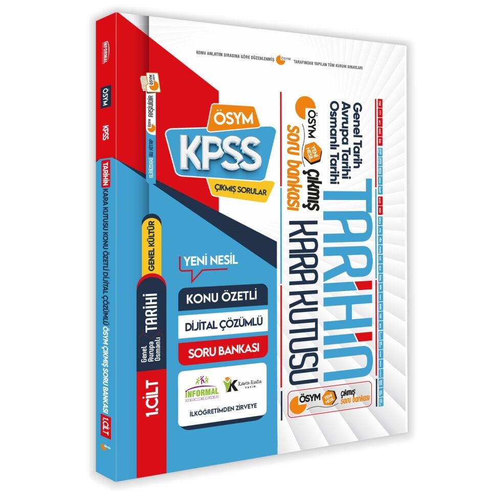 KPSS Önlisans/Ortaöğretim Tarihin Kara Kutusu 1.Cilt ÖSYM Çıkmış En Kapsamlı Soru Bankası Çözümlü