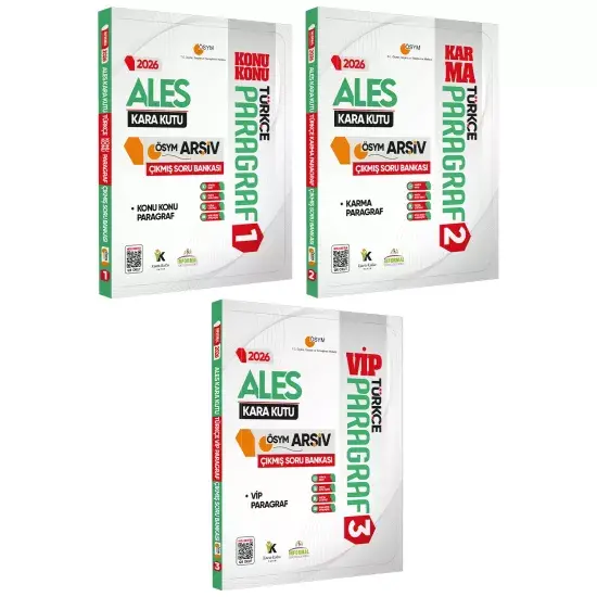 2026 ALES Türkçe Kara Kutusu Paragraf 3lü ALTIN SET ÖSYM Çıkmış Soru Bankası Konu Özetli Çözümlü