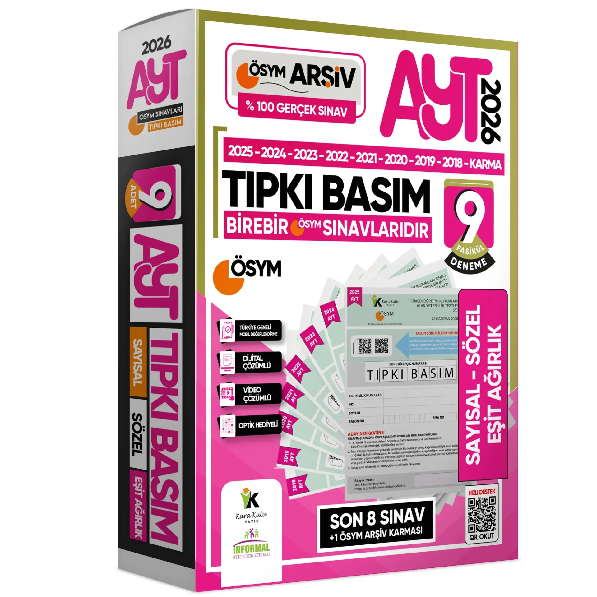 2026 AYT (SAY-SÖZ-TM) ÖSYM Çıkmış Soru Tıpkı Basım 9lu Deneme Paketi T.G. Video ve Dijital Çözümlü