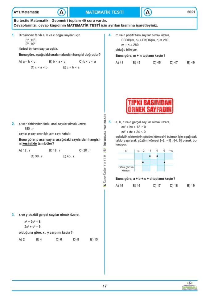 2026 AYT (SAY-SÖZ-TM) ÖSYM Çıkmış Soru Tıpkı Basım 9lu Deneme Paketi T.G. Video ve Dijital Çözümlü