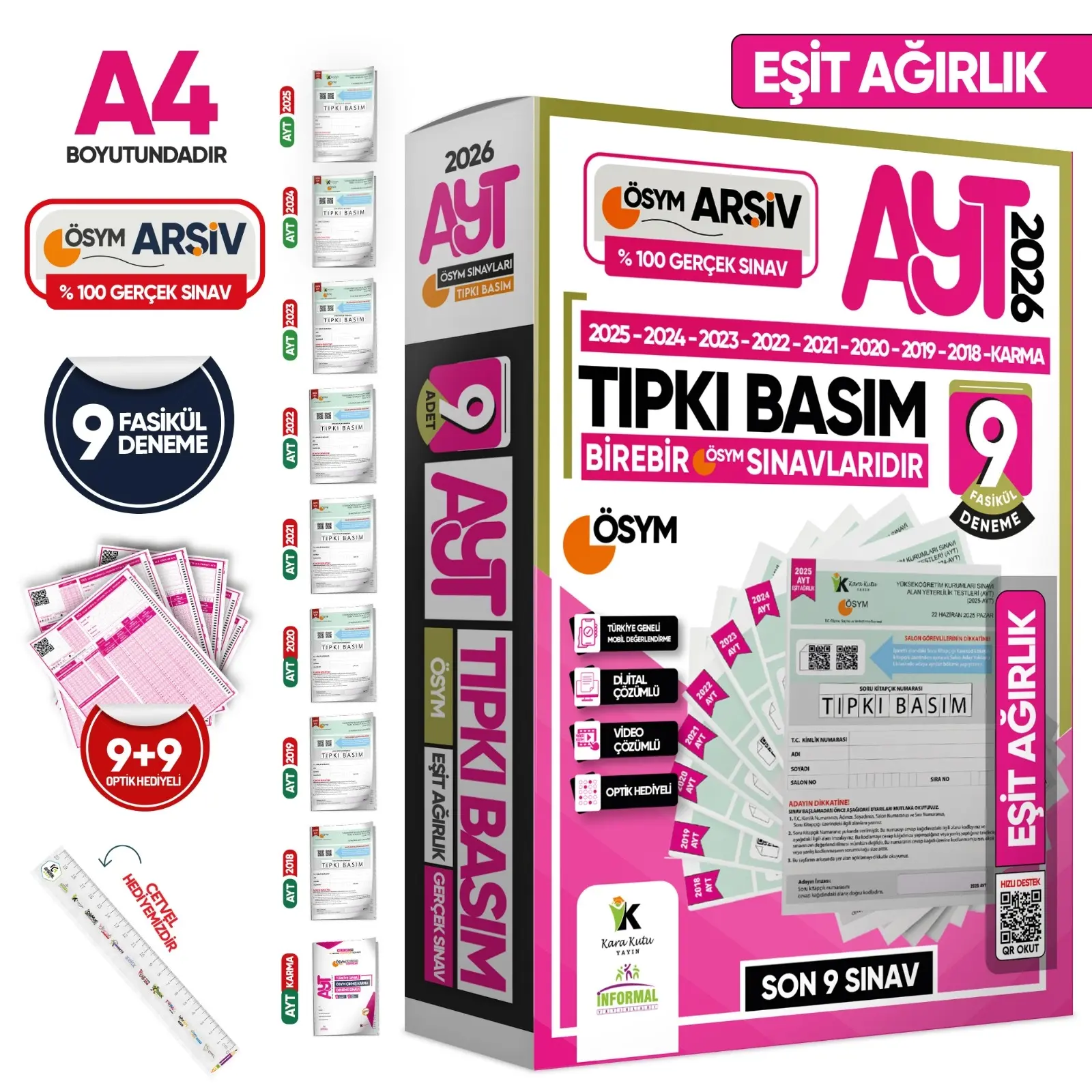 2026 AYT Eşit Ağırlık (TM) ÖSYM Çıkmış Soru Tıpkı Basım 9lu Deneme Paketi Türkiye Geneli Çözümlü SET