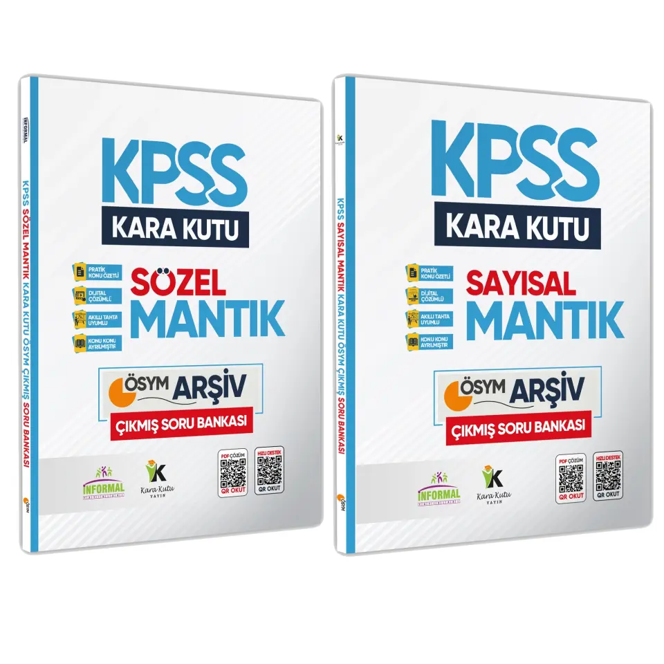 KPSS Sayısal ve Sözel Mantık Kara Kutu En Kapsamlı Çıkmış Soru Bankası Konu Özetli D. Çözümlü