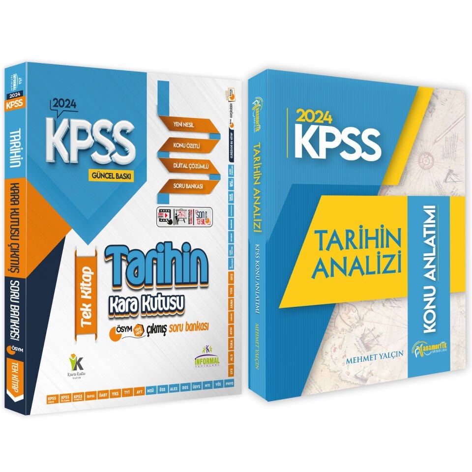 KPSS Tarih 2li Set Karakutu ve Anamorfik Yayınları Analiz Konu Anlatımlı Çıkmış-Özgün Soru Bankası