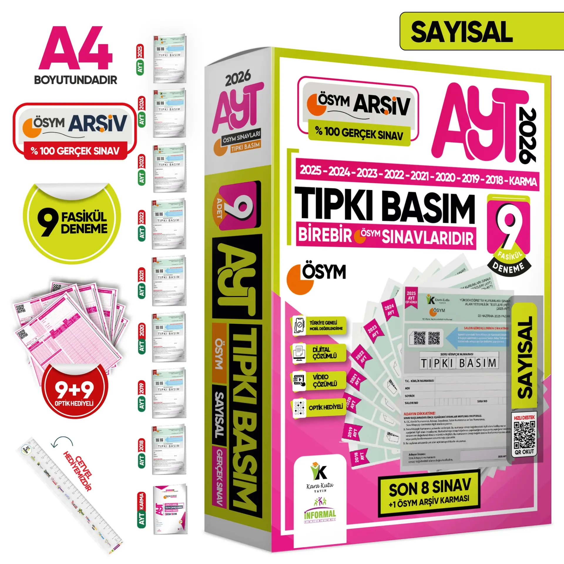 2026 AYT SAYISAL ÖSYM Çıkmış Soru Tıpkı Basım 9lu Deneme Paketi Türkiye Geneli Çözümlü SET