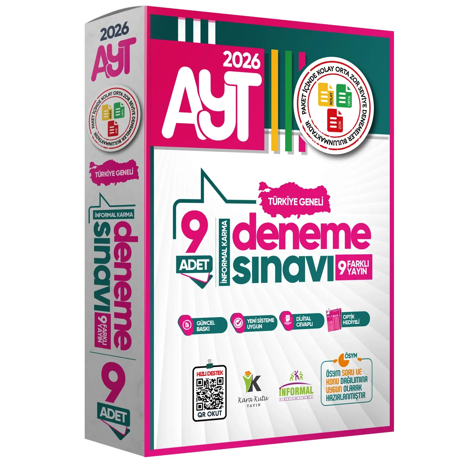 2026 AYT Türkiye Geneli Kurumsal 9lu Paket Deneme Sınavı Dijital Cevaplı