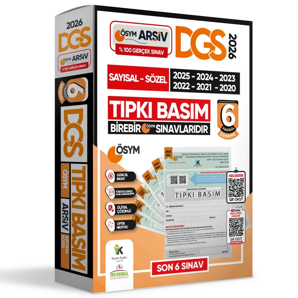 2026 DGS Çıkmış Soru Tıpkı Basım ÖSYM TAM Kitapçık SAY-SÖZ-TM 6lı Deneme D. Çözümlü Türkiye Geneli
