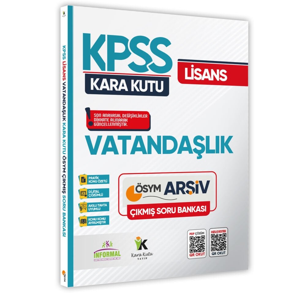 KPSS Vatandaşlık Kara Kutu Dijital Çözümlü ÖSYM Çıkmış Soru Bankası Çözümlü