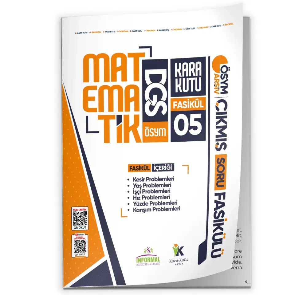 2026 DGS Matematik Kara Kutu 5.Fasikül ÖSYM Çıkmış Soru Bankası PROBLEMLER 2 Çözümlü Modüler Set
