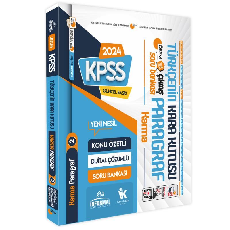 KPSS Türkçenin Kara Kutusu KARMA PARAGRAF 2 Konu Özetli Dijital Çözümlü Çıkmış Soru Bankası