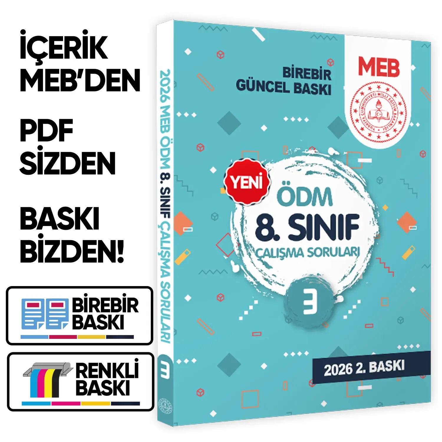 LGS MEB Çalışma Soruları Ölçme Değerlendirme Merkezi ÖDM 8.Sınıf Çalışma Kitabı 3 BASKI ÜCRETİ