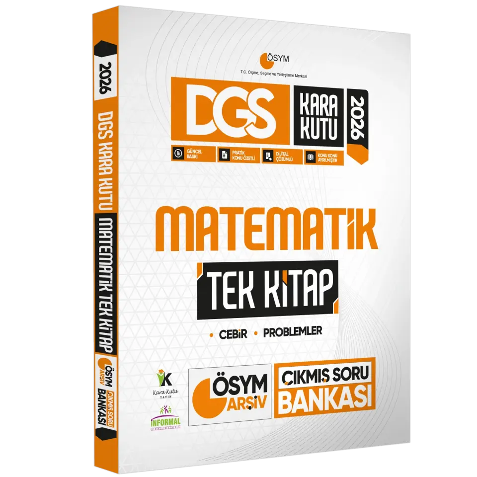 2026 DGS ÖSYM Kara Kutu Matematik TEK KİTAP ve Geometri ÖSYM Çıkmış Soru Bankası 2lİ SET Özetli