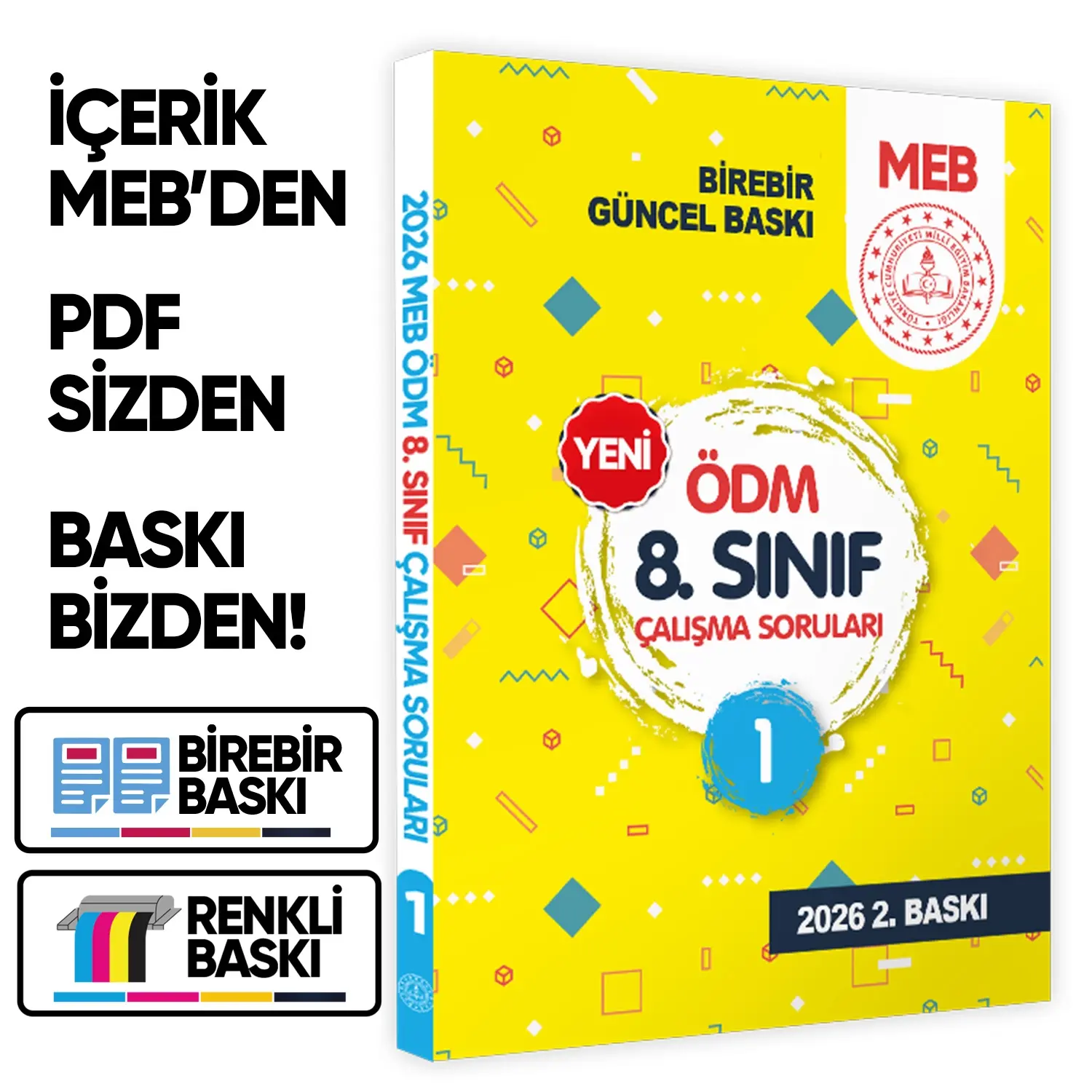 LGS MEB Çalışma Soruları Soru Bankası ÖDM 8.Sınıf Çalışma Kitabı 1 (A4 Renkli Baskı) BASKI ÜCRETİ