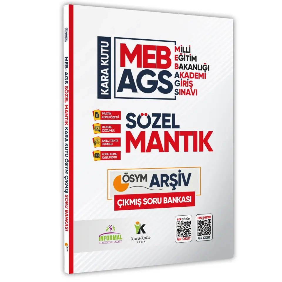 MEB AGS Sayısal ve Sözel Mantık Kara Kutu En Kapsamlı ÖSYM Çıkmış Soru Bankası Konu Özetli Çözümlü