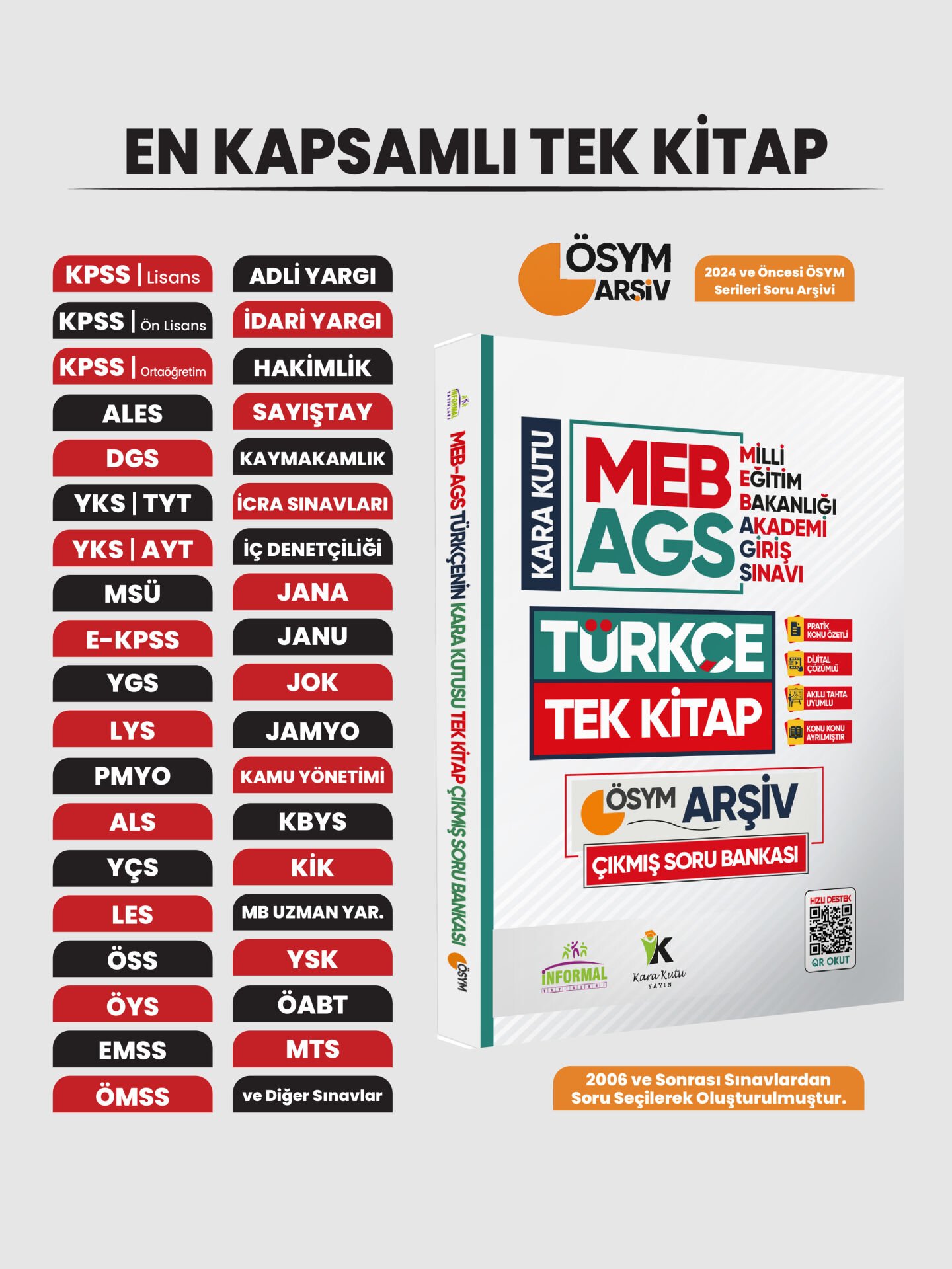 MEB AGS Türkçenin Kara Kutusu TEK KİTAP En Kapsamlı ÖSYM Çıkmış Soru Bankası Özetli Dijital Çözümlü