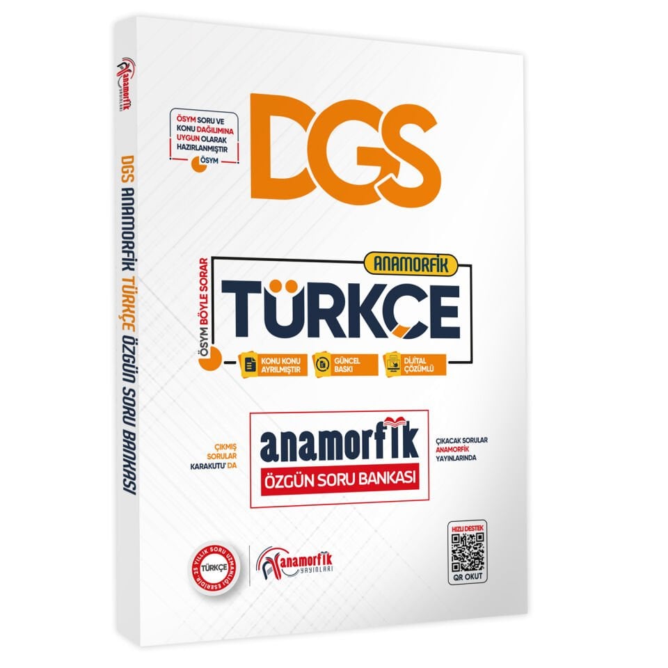 2026 DGS Yeni Sistem Türkçe TEK KİTAP Anamorfik Özgün Soru Bankası Konu Konu Dijital Çözümlü