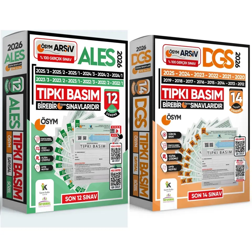 2026 DGS-ALES Tıpkı Basım Ösym Çıkmış Soru Deneme Paketi 26lI (12+14) Dijital Çözümlü