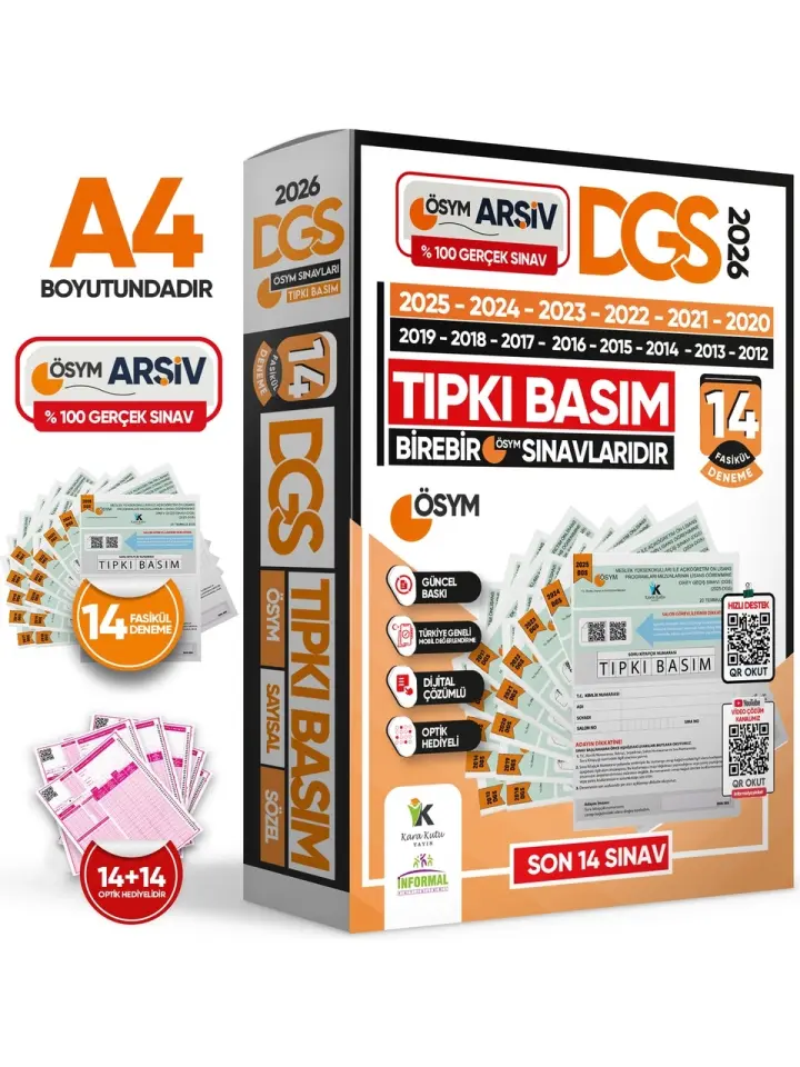 2026 DGS-ALES Tıpkı Basım Ösym Çıkmış Soru Deneme Paketi 26lI (12+14) Dijital Çözümlü
