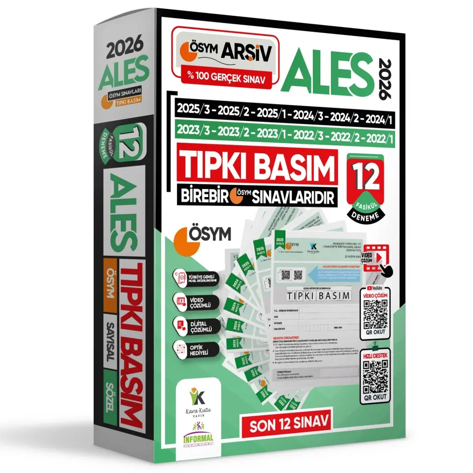 2026 DGS-ALES Tıpkı Basım Ösym Çıkmış Soru Deneme Paketi 26lI (12+14) Dijital Çözümlü