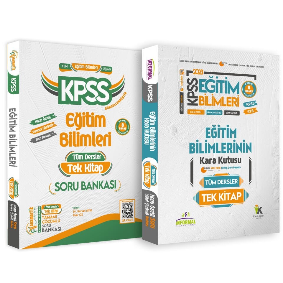 MEB-AGS Eğitim Bilimleri KARAKUTU TEK KİTAP ve ANAMORFİK TEK KİTAP Tamamı Çözümlü Soru Bankaları