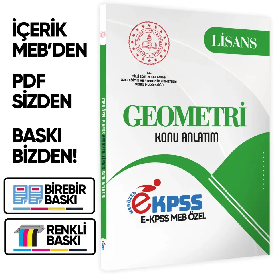 2026 EKPSS Lisans GEOMETRİ MEB Özel Konu Anlatımı Kitabı (A4 Boyutlu)BASKI ÜCRETİ
