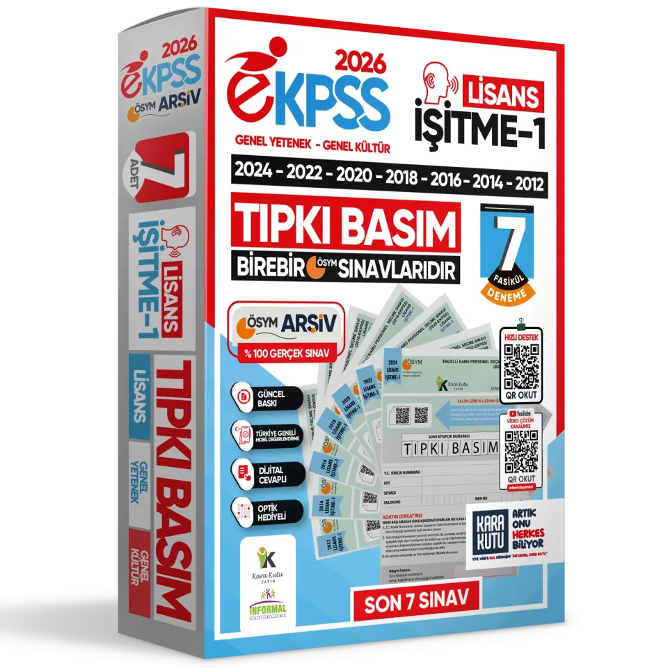 2026 EKPSS Lisans İşitme-1 ÖSYM Çıkmış Soru Tıpkı Basım Soru Kitapçıkları 7li TG Deneme Paketi