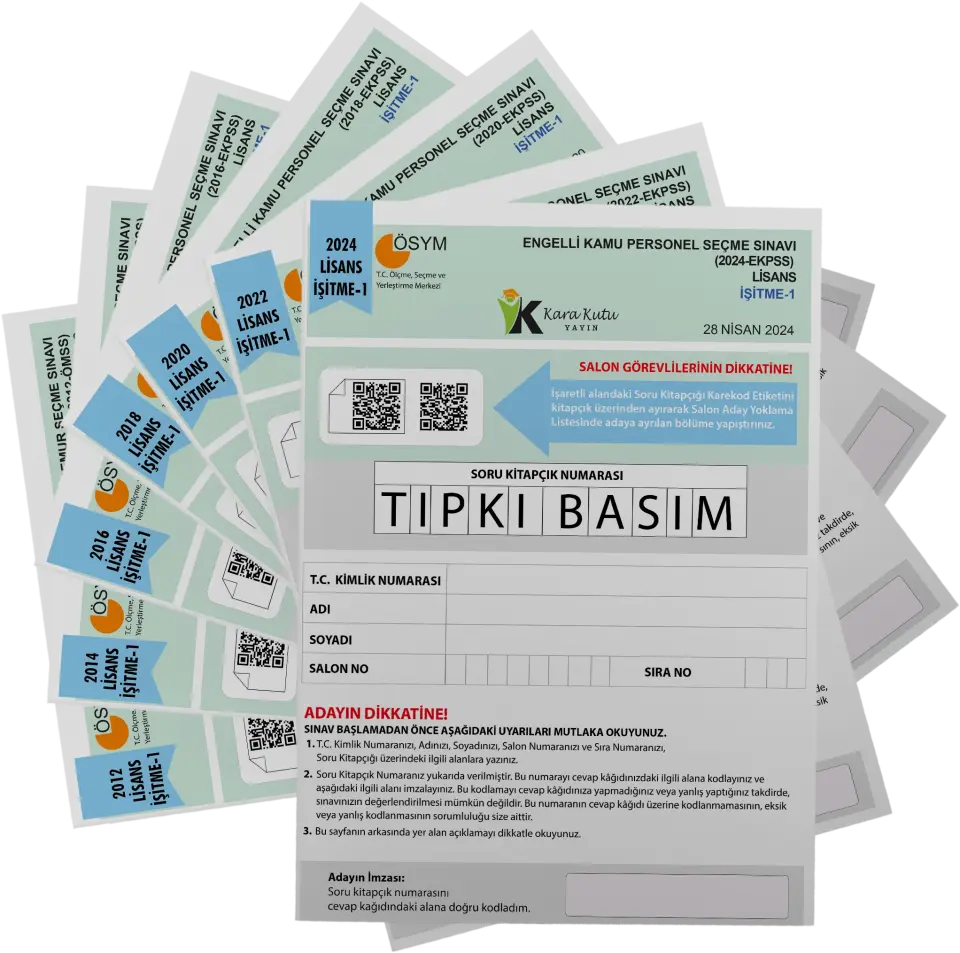 2026 EKPSS Lisans İşitme-1 ÖSYM Çıkmış Soru Tıpkı Basım Soru Kitapçıkları 7li TG Deneme Paketi