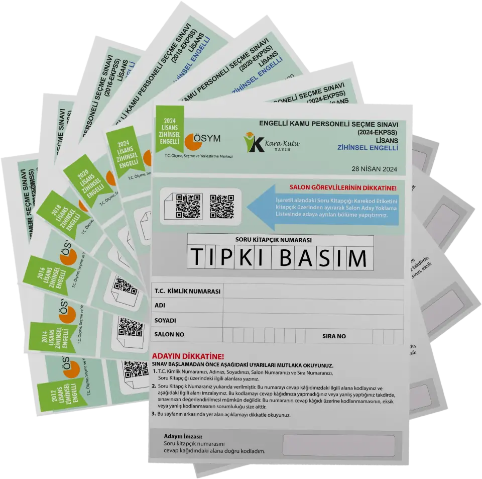 2026 EKPSS Lisans Zihinsel Engelli ÖSYM Çıkmış Soru Tıpkı Basım 7li Kitapçık TG Deneme Paketi
