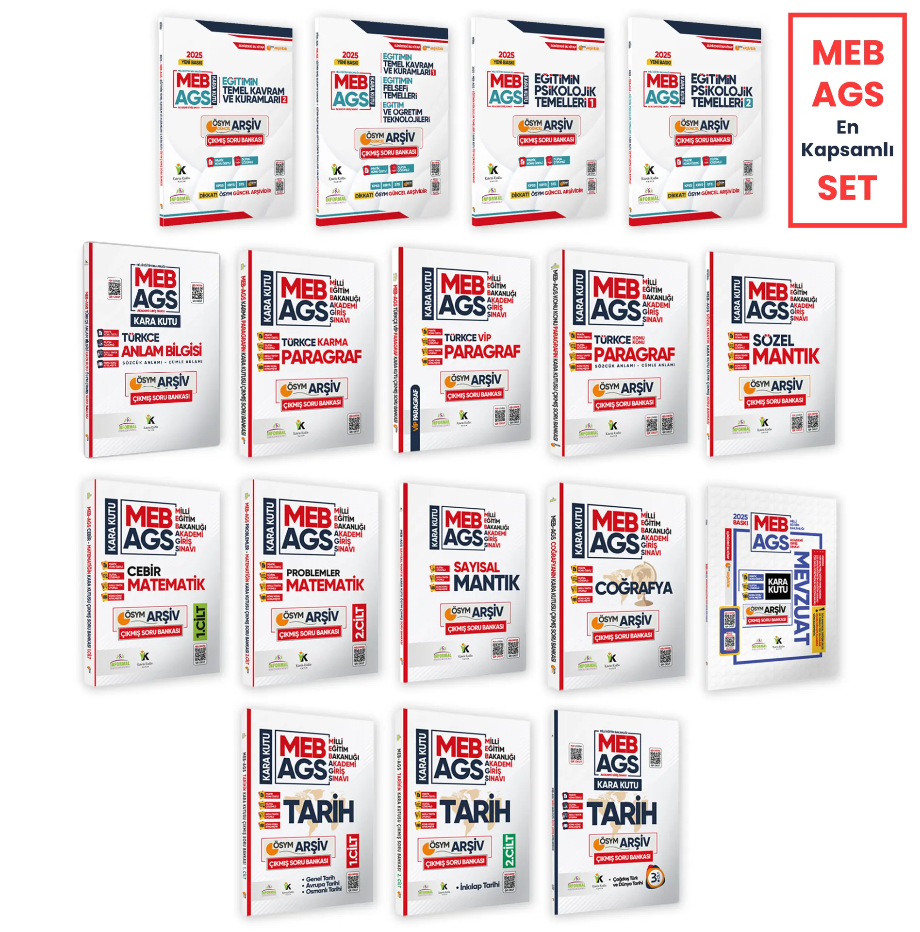 MEB-AGS Kara Kutu ÖSYM Çıkmış Soru Bankası EN Kapsamlı FULL ALTIN PAKET Konu Özetli Çözümlü SET