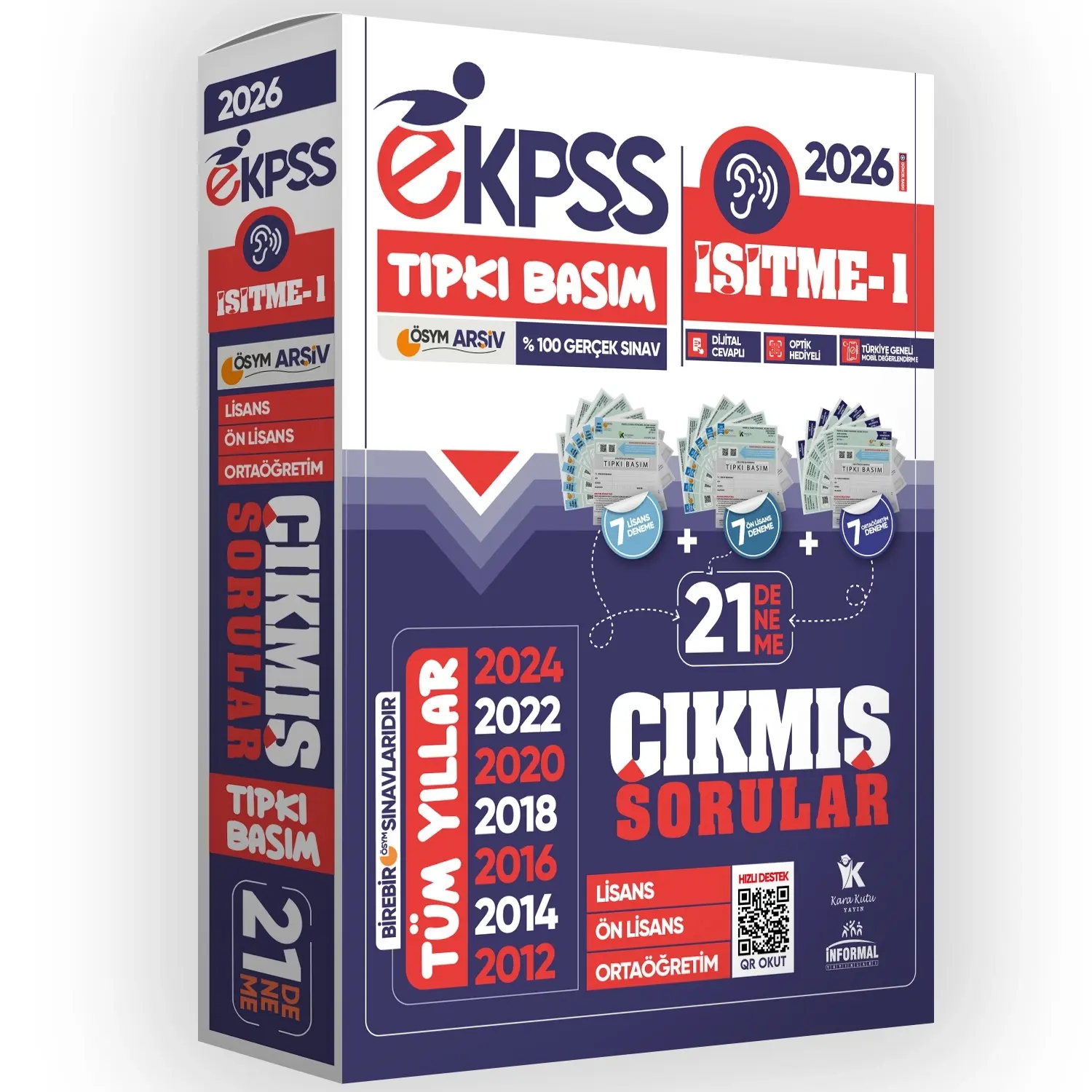 2026 EKPSS Lisans-Önlisans-Ortaöğretim İşitme-1 ÖSYM Tıpkı Basım 21’li Kitapçık TG Deneme Paketi