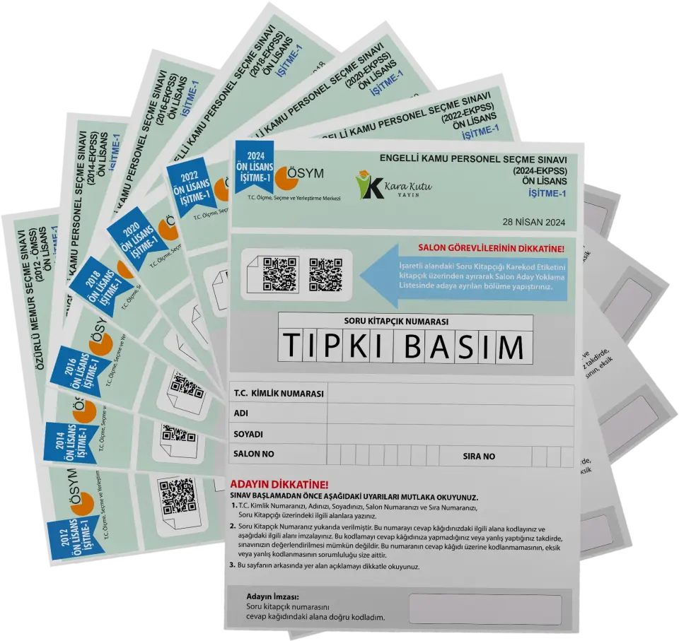 2026 EKPSS Ön Lisans İşitme-1 ÖSYM Çıkmış Soru Tıpkı Basım Soru Kitapçıkları 7li TG Deneme Paketi