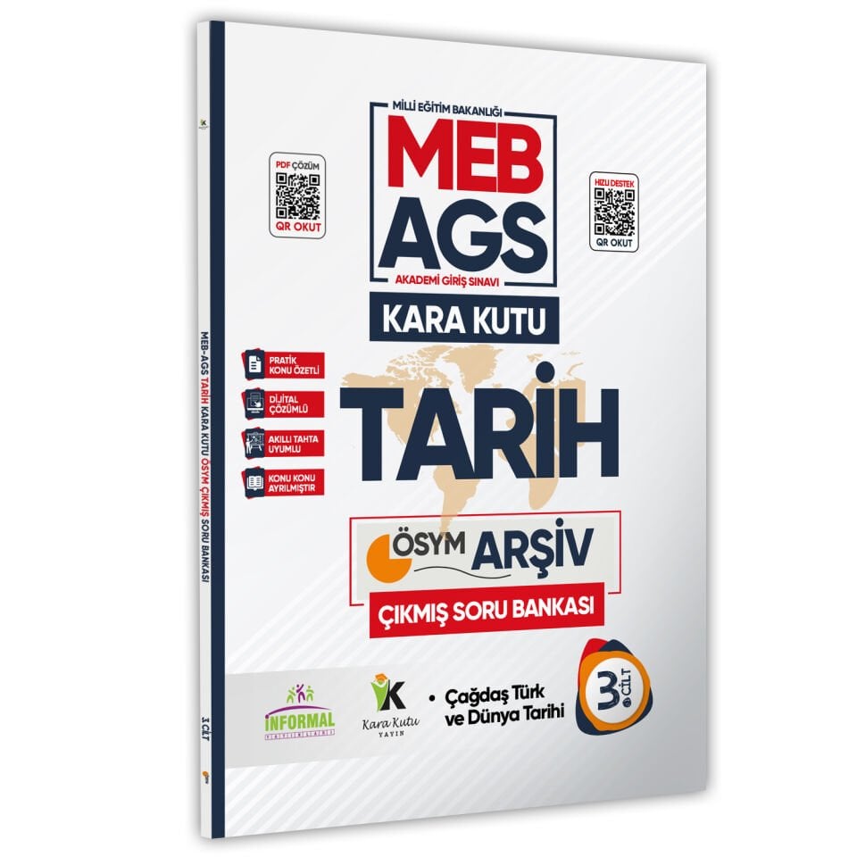 MEB-AGS Tarihin Kara Kutusu 3.Cilt Dijital Çözümlü Konu Özetli ÖSYM Çıkmış Soru Havuzu Bankası