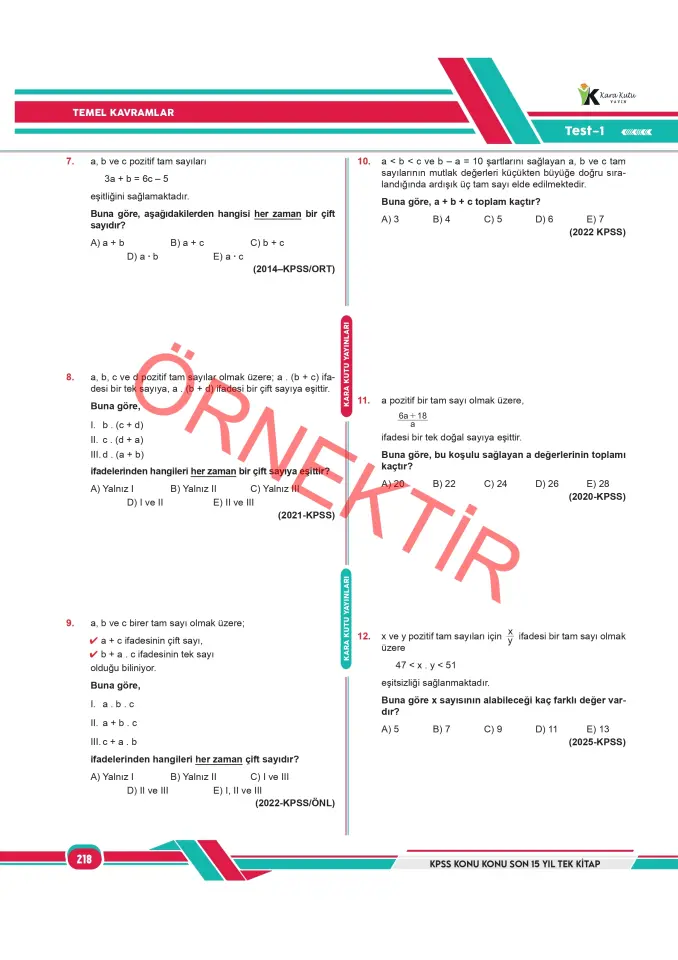 2026 FULLKPSS LİSANS-ÖNLİSANS-ORTAÖĞRETİM Son 15 Yılın Soruları Tüm Dersler Tek Kitap Soru Bankası