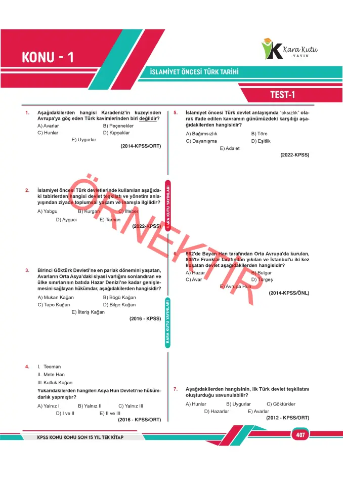 2026 FULLKPSS LİSANS-ÖNLİSANS-ORTAÖĞRETİM Son 15 Yılın Soruları Tüm Dersler Tek Kitap Soru Bankası