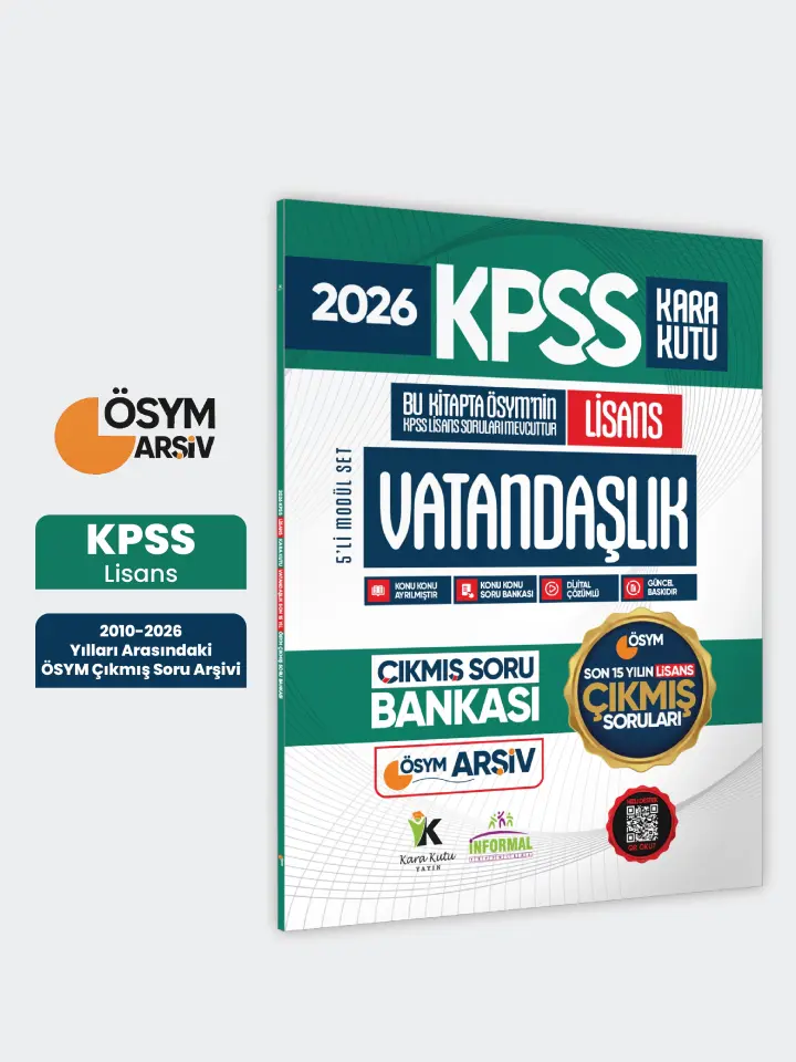 2026 FULLLisans KPSS Lisans Vatandaşlık Kara Kutu ÖSYM Çıkmış Soru Bankası Son 15 Yıl(Sadece Lisans)