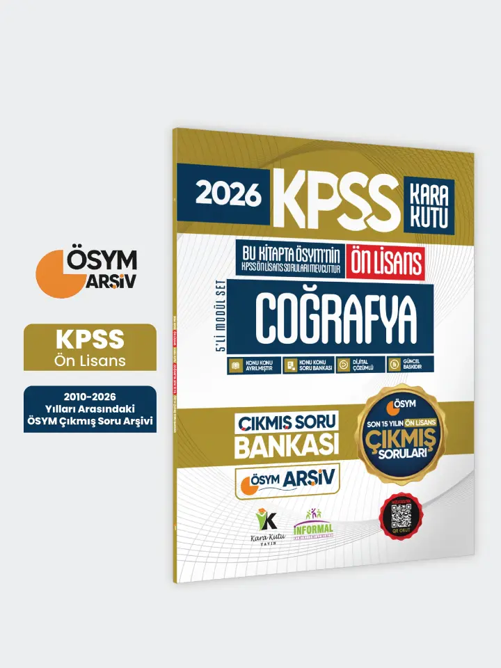 2026 FULLÖnLisans KPSS Coğrafya Kara Kutu ÖSYM Çıkmış Soru Bankası Son 15 Yıl (Sadece Ön Lisans)