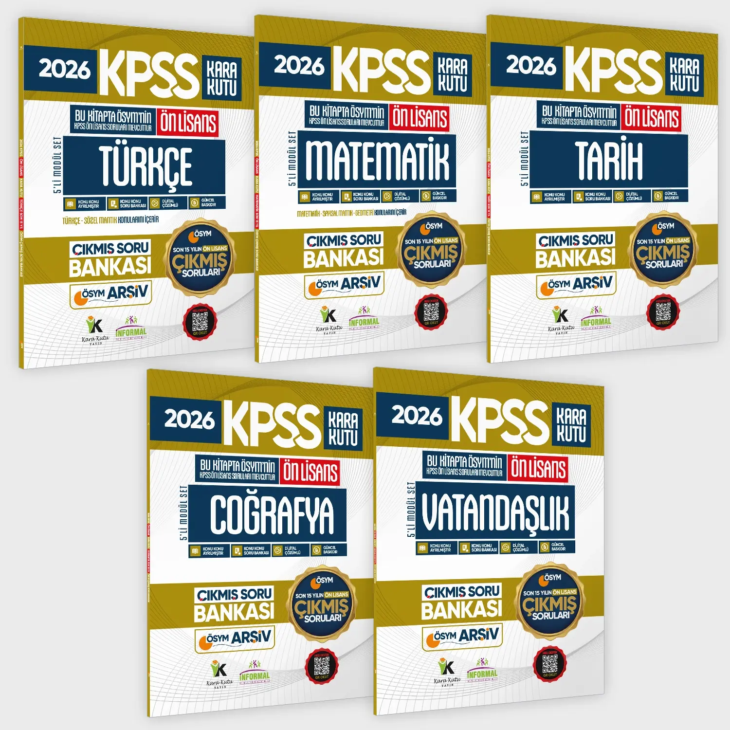 2026 FULLÖnLisans KPSS Kara Kutu ÖSYM Çıkmış Soru Bankası 5li Modül Set Son 15 Yıl (Sadece Ön Lisans)