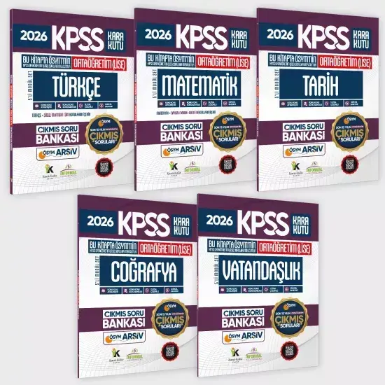 2026 FULLOrtaöğretim KPSS Kara Kutu ÖSYM Çıkmış Soru Bankası 5li Modül Set Son 15 Yıl(Sadece Lise)