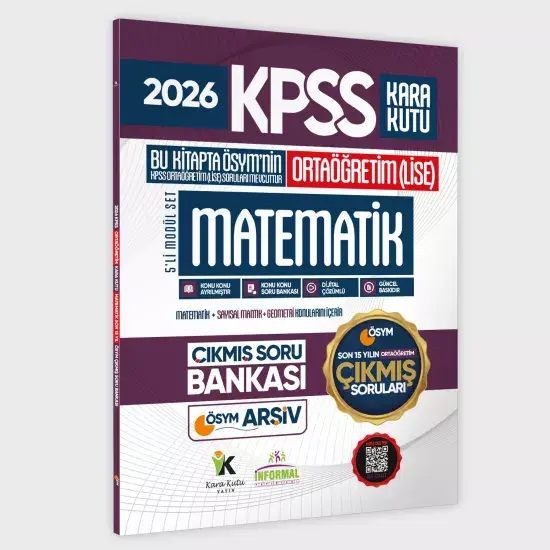 2026 FULLOrtaöğretim KPSS Matematik Kara Kutu ÖSYM Çıkmış Soru Bankası Son 15 Yıl(Sadece Lise)